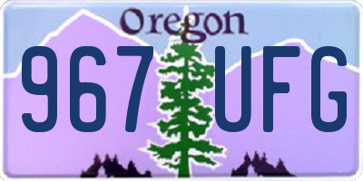 OR license plate 967UFG