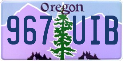 OR license plate 967UIB