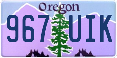 OR license plate 967UIK