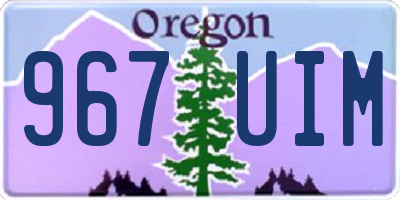 OR license plate 967UIM
