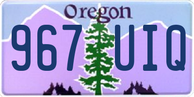 OR license plate 967UIQ