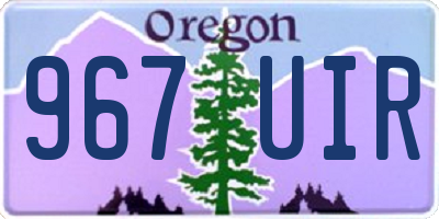 OR license plate 967UIR