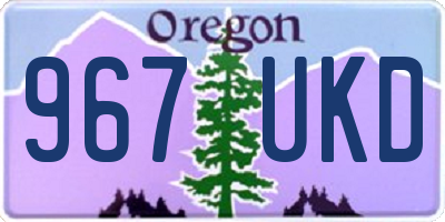 OR license plate 967UKD