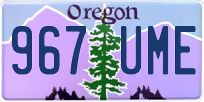 OR license plate 967UME