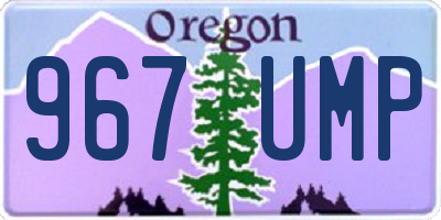 OR license plate 967UMP