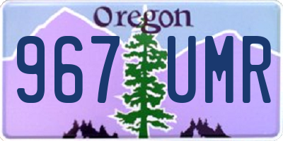 OR license plate 967UMR