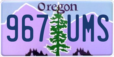 OR license plate 967UMS