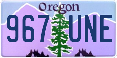 OR license plate 967UNE