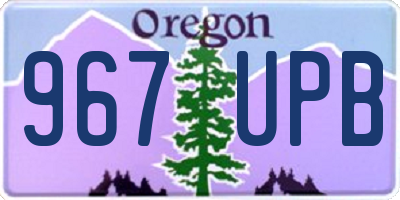 OR license plate 967UPB
