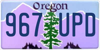 OR license plate 967UPD