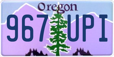 OR license plate 967UPI