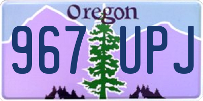 OR license plate 967UPJ