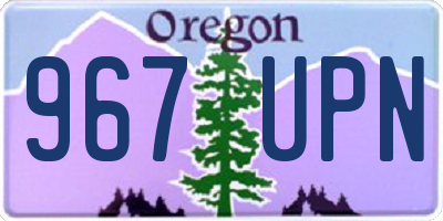 OR license plate 967UPN
