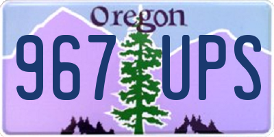 OR license plate 967UPS