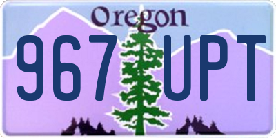 OR license plate 967UPT
