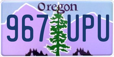 OR license plate 967UPU