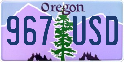 OR license plate 967USD