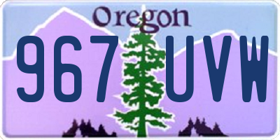 OR license plate 967UVW