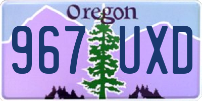 OR license plate 967UXD