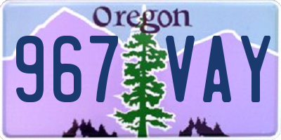 OR license plate 967VAY