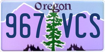 OR license plate 967VCS