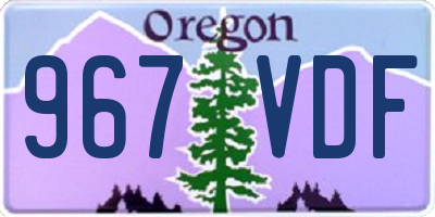OR license plate 967VDF