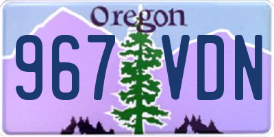 OR license plate 967VDN