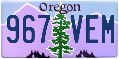 OR license plate 967VEM