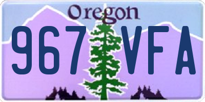 OR license plate 967VFA