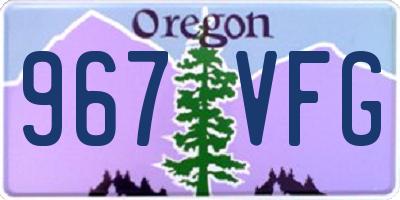 OR license plate 967VFG