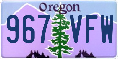 OR license plate 967VFW