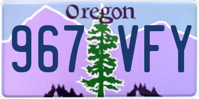 OR license plate 967VFY