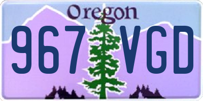 OR license plate 967VGD