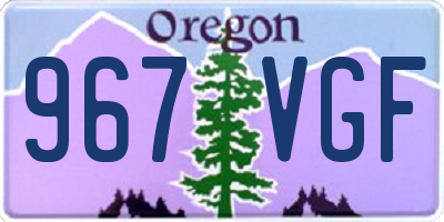 OR license plate 967VGF