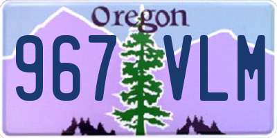 OR license plate 967VLM