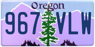 OR license plate 967VLW