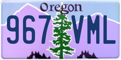 OR license plate 967VML