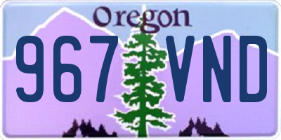 OR license plate 967VND