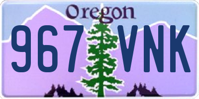 OR license plate 967VNK