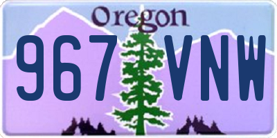 OR license plate 967VNW