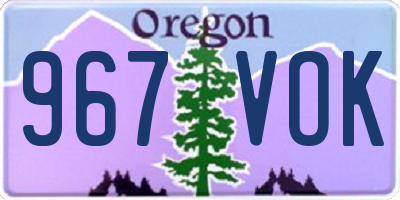 OR license plate 967VOK
