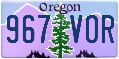 OR license plate 967VOR