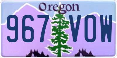 OR license plate 967VOW