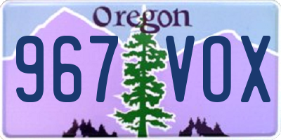 OR license plate 967VOX