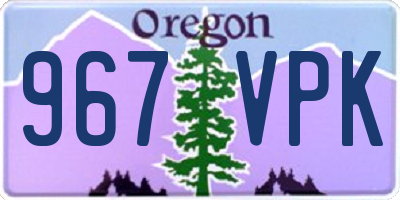 OR license plate 967VPK
