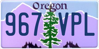 OR license plate 967VPL
