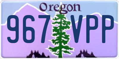 OR license plate 967VPP