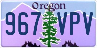 OR license plate 967VPV