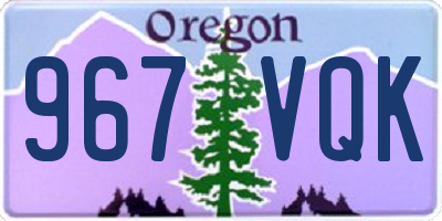 OR license plate 967VQK