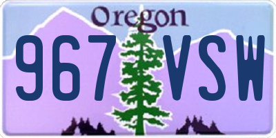 OR license plate 967VSW